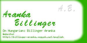 aranka billinger business card